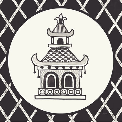 Everyday Chinoiserie V BW by Mary Urban. SKU 75521a. Archival Giclee Fine art print for wall decor.