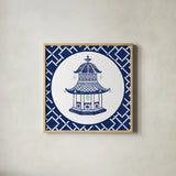 Everyday Chinoiserie VII by Mary Urban. Shown in a natural wood glass frame for a timeless modern aesthetic. Available as an archival giclee rolled canvas, fine art paper, or poster print. SKU 46785a.