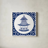 Everyday Chinoiserie VII by Mary Urban. Shown in a crisp white glass frame for a clean and minimalist style. Available as an archival giclee rolled canvas, fine art paper, or poster print. SKU 46785a.
