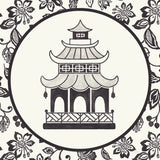 Everyday Chinoiserie VIII BW by Mary Urban. SKU 75524a. Archival Giclee Fine art print for wall decor.