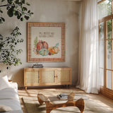 Fall Breezes by Mary Urban. Shown in a natural wood frame in a cozy modern living room. Available as an archival giclee rolled canvas, fine art paper, or poster print. SKU 57888a.