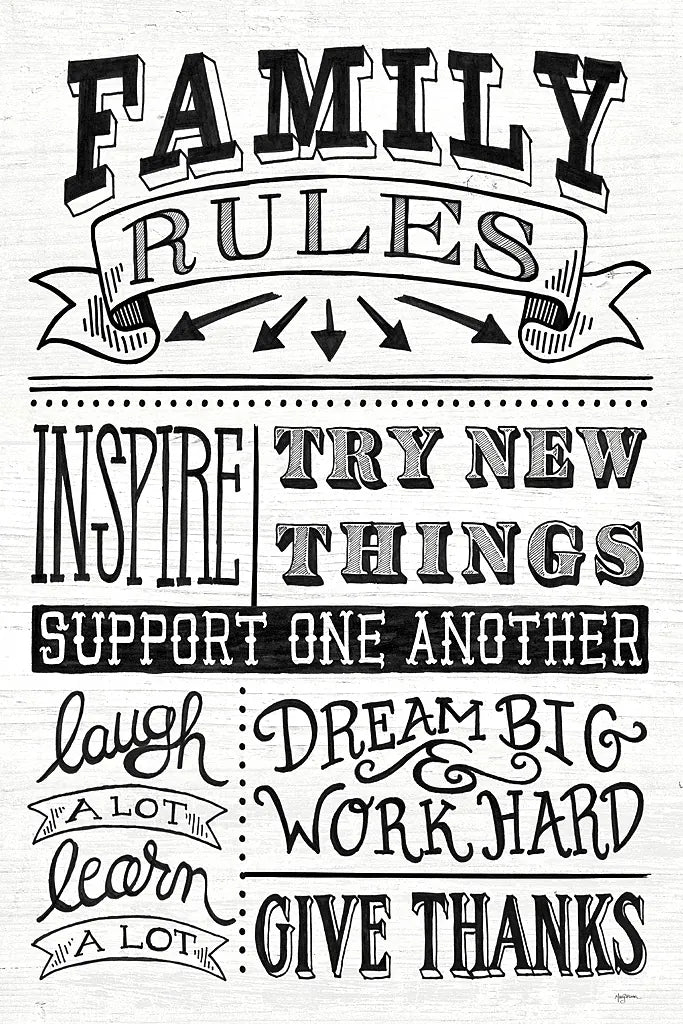 Family Rules II by Mary Urban. SKU 28595h. Archival Giclee Fine art print for wall decor.