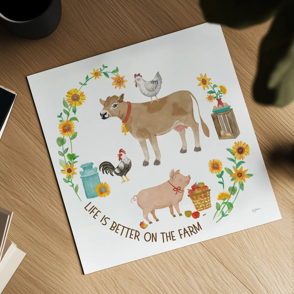 Farm Market VI by Mary Urban. Shown as a detailed flat fine art print, highlighting archival giclee quality. Available as an archival giclee rolled canvas, fine art paper, or poster print. SKU 101771a.