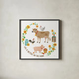 Farm Market VI by Mary Urban. Shown in a sleek black glass frame for a contemporary gallery look. Available as an archival giclee rolled canvas, fine art paper, or poster print. SKU 101771a.