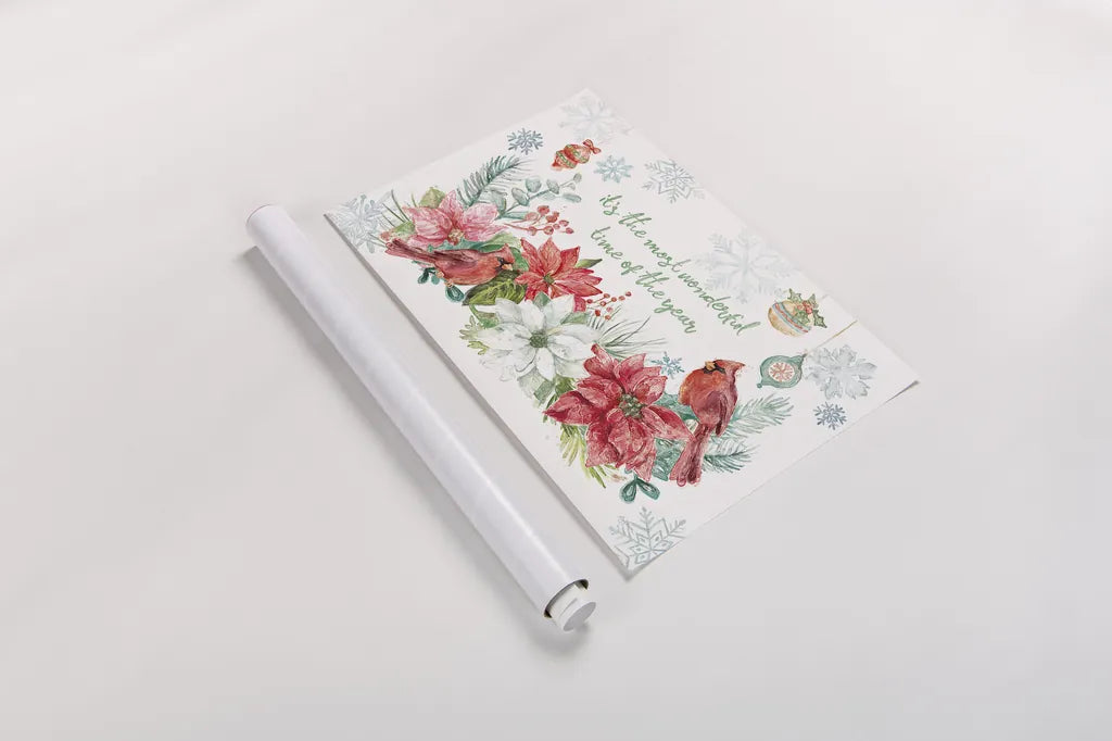 Festive Feathers I by Mary Urban. shown as a rolled paper print. Available as archival giclee rolled canvas, fine art paper, or poster print. SKU 51430i.