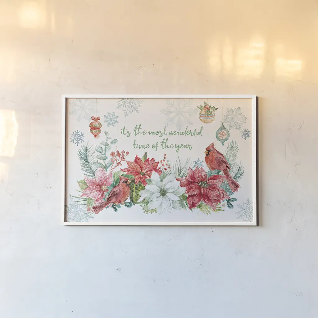 Festive Feathers I by Mary Urban. shown as a paper print in a white frame. Available as a archival giclee rolled canvas, fine art paper, or poster print. SKU 51430i.