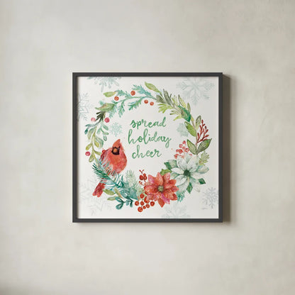 Festive Feathers II by Mary Urban. Shown in a sleek black glass frame for a contemporary gallery look. Available as an archival giclee rolled canvas, fine art paper, or poster print. SKU 51431a.