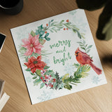 Festive Feathers III by Mary Urban. Shown as a detailed flat fine art print, highlighting archival giclee quality. Available as an archival giclee rolled canvas, fine art paper, or poster print. SKU 51432a.