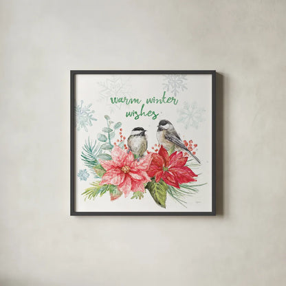 Festive Feathers IV by Mary Urban. Shown in a sleek black glass frame for a contemporary gallery look. Available as an archival giclee rolled canvas, fine art paper, or poster print. SKU 51433a.