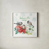 Festive Feathers V by Mary Urban. Shown in a crisp white glass frame for a clean and minimalist style. Available as an archival giclee rolled canvas, fine art paper, or poster print. SKU 51434a.