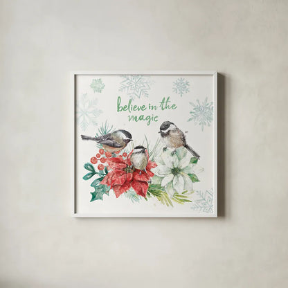 Festive Feathers V by Mary Urban. Shown in a crisp white glass frame for a clean and minimalist style. Available as an archival giclee rolled canvas, fine art paper, or poster print. SKU 51434a.