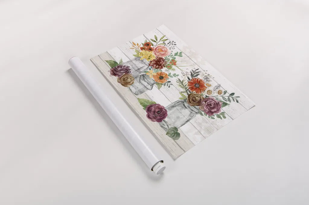 Flower Fest IV by Mary Urban. shown as a rolled paper print. Available as archival giclee rolled canvas, fine art paper, or poster print. SKU 59087i.