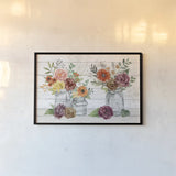 Flower Fest IV by Mary Urban. shown as a paper print in a black flame. Available as a archival giclee rolled canvas, fine art paper, or poster print. SKU 59087i.