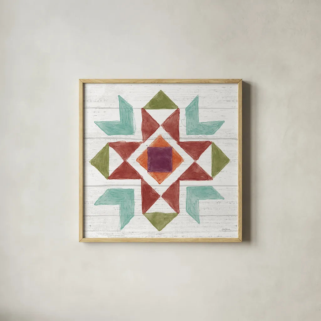 Flower Fest VII by Mary Urban. Shown in a natural wood glass frame for a timeless modern aesthetic. Available as an archival giclee rolled canvas, fine art paper, or poster print. SKU 59090a.