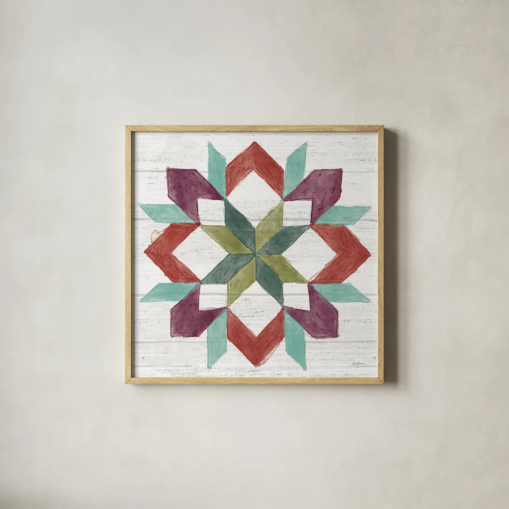 Flower Fest VIII by Mary Urban. Shown in a natural wood glass frame for a timeless modern aesthetic. Available as an archival giclee rolled canvas, fine art paper, or poster print. SKU 59091a.