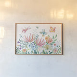 Flower Fun I by Mary Urban. shown as a paper print in a natural frame. Available as a archival giclee rolled canvas, fine art paper, or poster print. SKU 79601i.