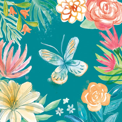 Flower Fun II Dark by Mary Urban. SKU 82746a. Archival Giclee Fine art print for wall decor.