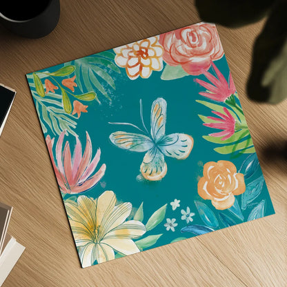 Flower Fun II Dark by Mary Urban. Shown as a detailed flat fine art print, highlighting archival giclee quality. Available as an archival giclee rolled canvas, fine art paper, or poster print. SKU 82746a.