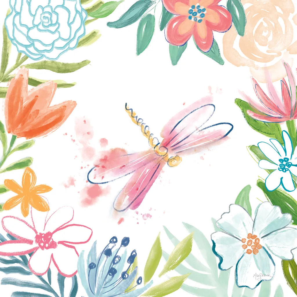 Flower Fun III by Mary Urban. SKU 79603a. Archival Giclee Fine art print for wall decor.