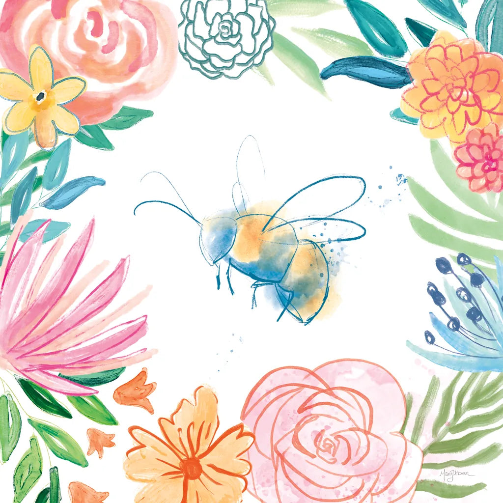 Flower Fun V by Mary Urban. SKU 79605a. Archival Giclee Fine art print for wall decor.