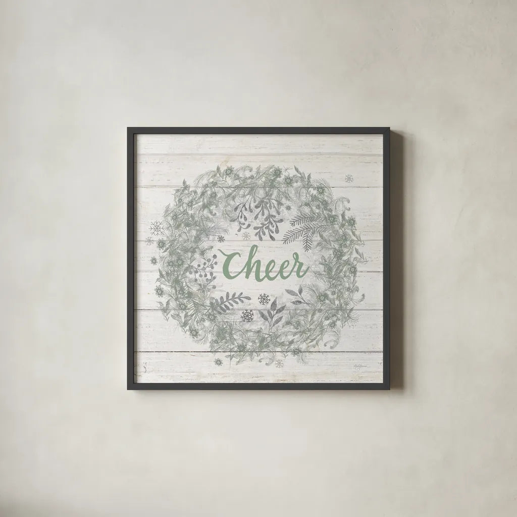 Frost Peace Sage Silver by Mary Urban. Shown in a sleek black glass frame for a contemporary gallery look. Available as an archival giclee rolled canvas, fine art paper, or poster print. SKU 77211a.