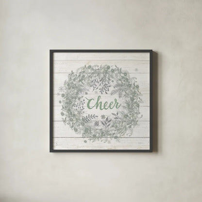 Frost Peace Sage Silver by Mary Urban. Shown in a sleek black glass frame for a contemporary gallery look. Available as an archival giclee rolled canvas, fine art paper, or poster print. SKU 77211a.