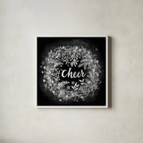 Frosty Cheer by Mary Urban. Shown in a crisp white glass frame for a clean and minimalist style. Available as an archival giclee rolled canvas, fine art paper, or poster print. SKU 29180a.