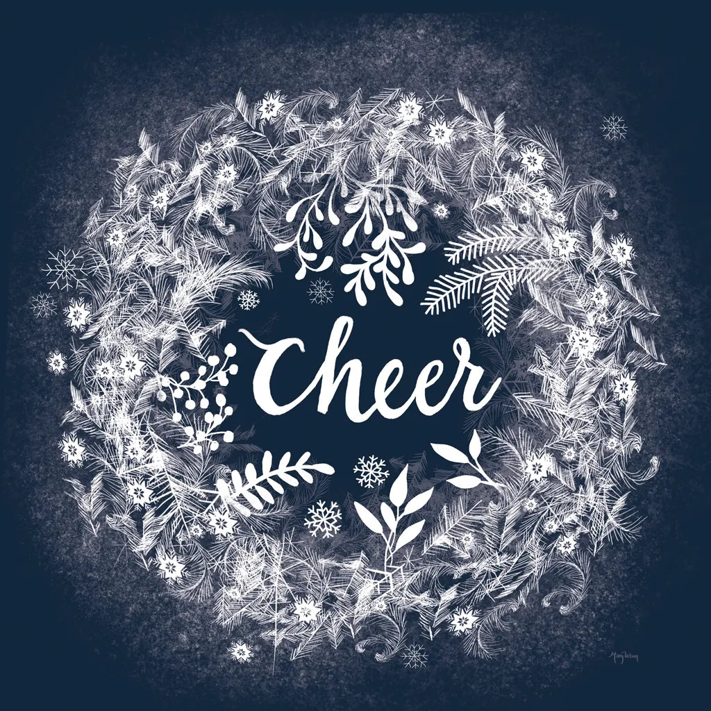 Frosty Cheer Blue by Mary Urban. SKU 65295a. Archival Giclee Fine art print for wall decor.