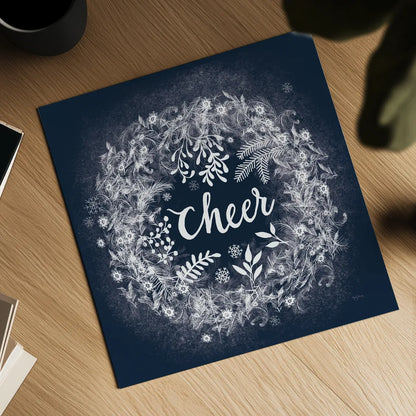 Frosty Cheer Blue by Mary Urban. Shown as a detailed flat fine art print, highlighting archival giclee quality. Available as an archival giclee rolled canvas, fine art paper, or poster print. SKU 65295a.