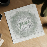 Frosty Cheer Sage Silver by Mary Urban. Shown as a detailed flat fine art print, highlighting archival giclee quality. Available as an archival giclee rolled canvas, fine art paper, or poster print. SKU 77212a.