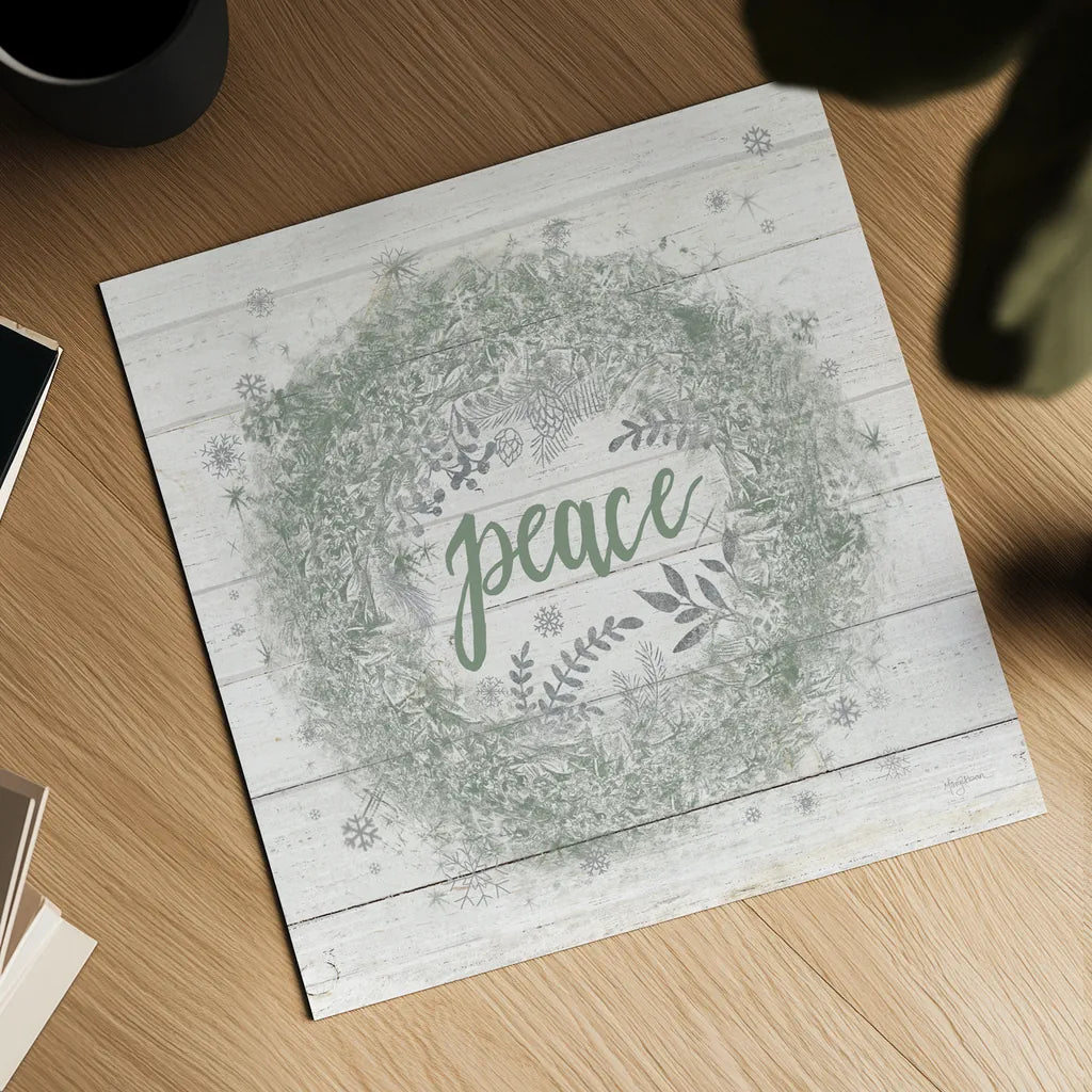 Frosty Cheer Sage Silver by Mary Urban. Shown as a detailed flat fine art print, highlighting archival giclee quality. Available as an archival giclee rolled canvas, fine art paper, or poster print. SKU 77212a.