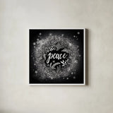 Frosty Peace by Mary Urban. Shown in a crisp white glass frame for a clean and minimalist style. Available as an archival giclee rolled canvas, fine art paper, or poster print. SKU 29179a.