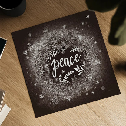 Frosty Peace Brown by Mary Urban. Shown as a detailed flat fine art print, highlighting archival giclee quality. Available as an archival giclee rolled canvas, fine art paper, or poster print. SKU 57727a.