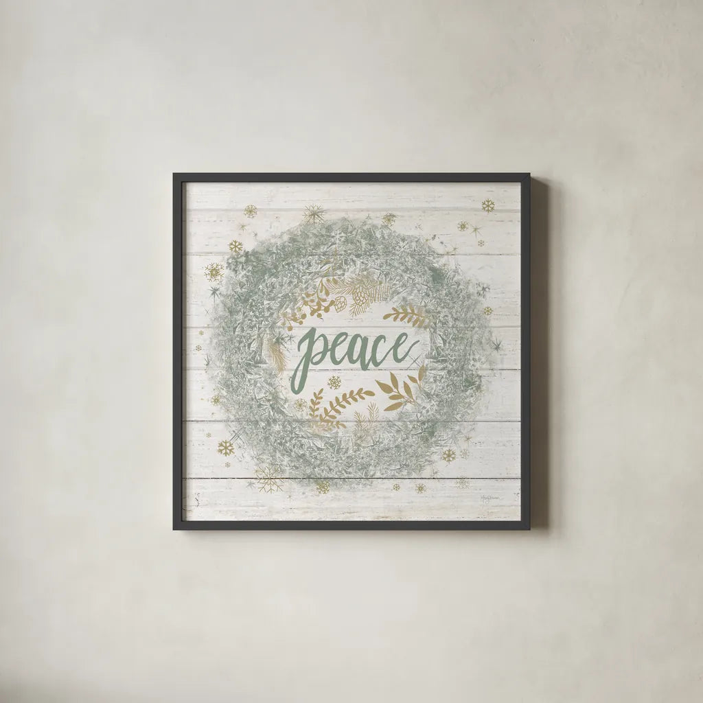 Frosty Peace Sage by Mary Urban. Shown in a sleek black glass frame for a contemporary gallery look. Available as an archival giclee rolled canvas, fine art paper, or poster print. SKU 74464a.
