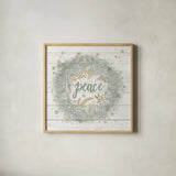 Frosty Peace Sage by Mary Urban. Shown in a natural wood glass frame for a timeless modern aesthetic. Available as an archival giclee rolled canvas, fine art paper, or poster print. SKU 74464a.