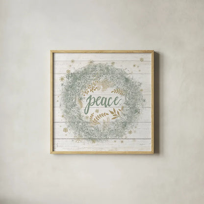 Frosty Peace Sage by Mary Urban. Shown in a natural wood glass frame for a timeless modern aesthetic. Available as an archival giclee rolled canvas, fine art paper, or poster print. SKU 74464a.