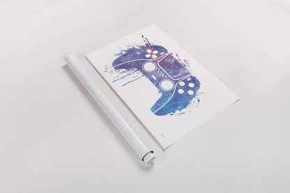 Gamer Splash II by Mary Urban. shown as a rolled paper print. Available as archival giclee rolled canvas, fine art paper, or poster print. SKU 83972i.