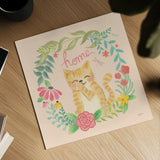 Garden Friends III by Mary Urban. Shown as a detailed flat fine art print, highlighting archival giclee quality. Available as an archival giclee rolled canvas, fine art paper, or poster print. SKU 28585a.