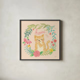 Garden Friends III by Mary Urban. Shown in a sleek black glass frame for a contemporary gallery look. Available as an archival giclee rolled canvas, fine art paper, or poster print. SKU 28585a.