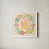 Garden Friends III by Mary Urban. Shown in a crisp white glass frame for a clean and minimalist style. Available as an archival giclee rolled canvas, fine art paper, or poster print. SKU 28585a.
