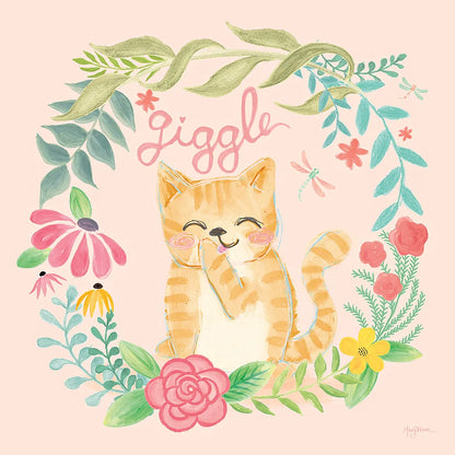 Garden Friends III Giggle by Mary Urban. SKU 29214a. Archival Giclee Fine art print for wall decor.