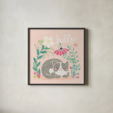 Garden Friends VI by Mary Urban. Shown in a sleek black glass frame for a contemporary gallery look. Available as an archival giclee rolled canvas, fine art paper, or poster print. SKU 28587a.