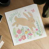 Garden Friends White I by Mary Urban. Shown as a detailed flat fine art print, highlighting archival giclee quality. Available as an archival giclee rolled canvas, fine art paper, or poster print. SKU 28588a.