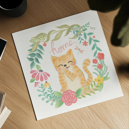 Garden Friends White III by Mary Urban. Shown as a detailed flat fine art print, highlighting archival giclee quality. Available as an archival giclee rolled canvas, fine art paper, or poster print. SKU 28590a.