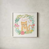 Garden Friends White III by Mary Urban. Shown in a crisp white glass frame for a clean and minimalist style. Available as an archival giclee rolled canvas, fine art paper, or poster print. SKU 28590a.