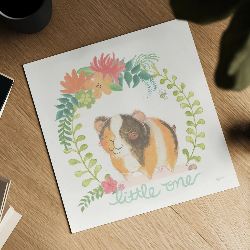 Garden Friends White IV by Mary Urban. Shown as a detailed flat fine art print, highlighting archival giclee quality. Available as an archival giclee rolled canvas, fine art paper, or poster print. SKU 28591a.