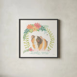 Garden Friends White IV by Mary Urban. Shown in a sleek black glass frame for a contemporary gallery look. Available as an archival giclee rolled canvas, fine art paper, or poster print. SKU 28591a.