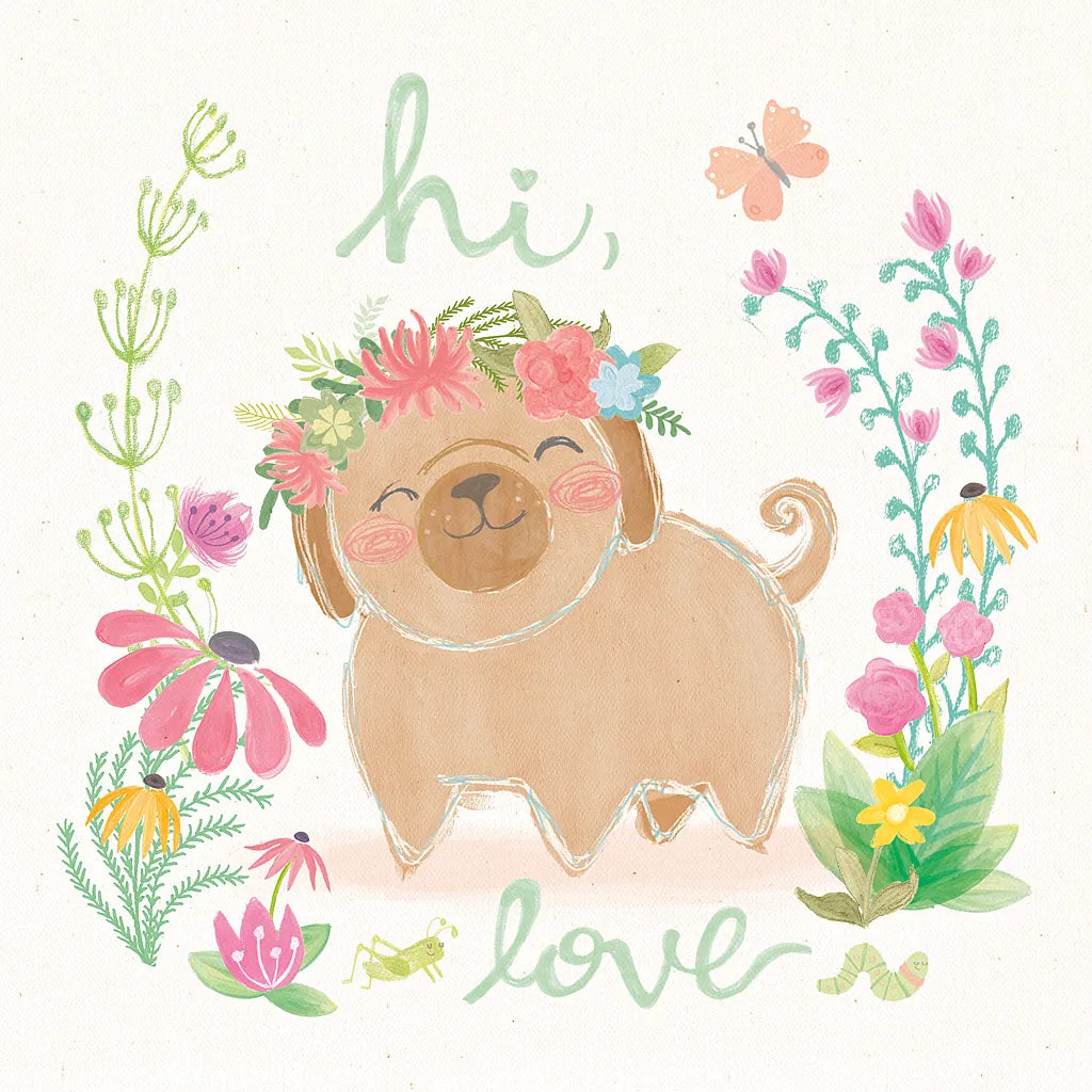 Garden Friends White V by Mary Urban. SKU 28592a. Archival Giclee Fine art print for wall decor.