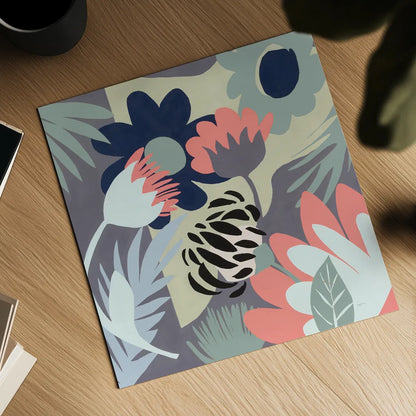 Groovy Garden Mint by Mary Urban. Shown as a detailed flat fine art print, highlighting archival giclee quality. Available as an archival giclee rolled canvas, fine art paper, or poster print. SKU 56480a.