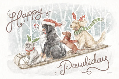 Happy Pawliday I by Mary Urban. SKU 86715i. Archival Giclee Fine art print for wall decor.